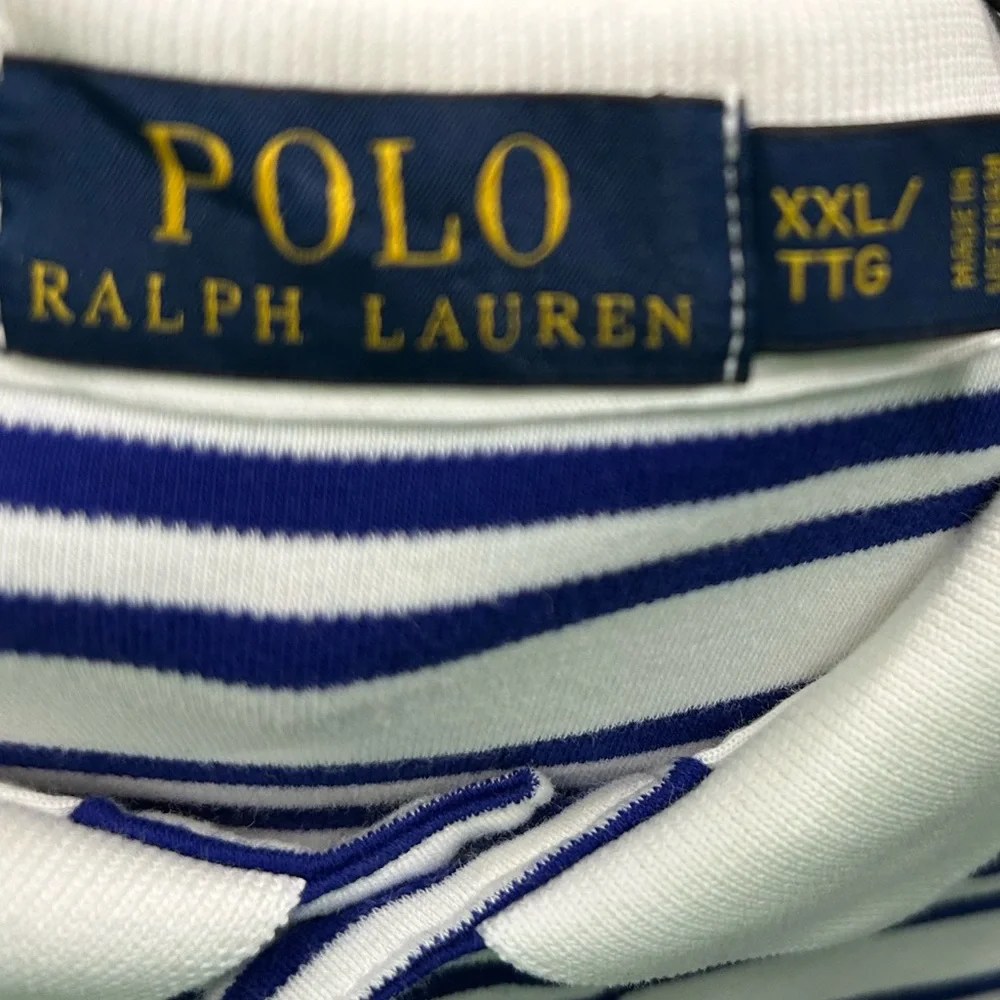 Ralph Lauren Blue and White‎ Striped Polo